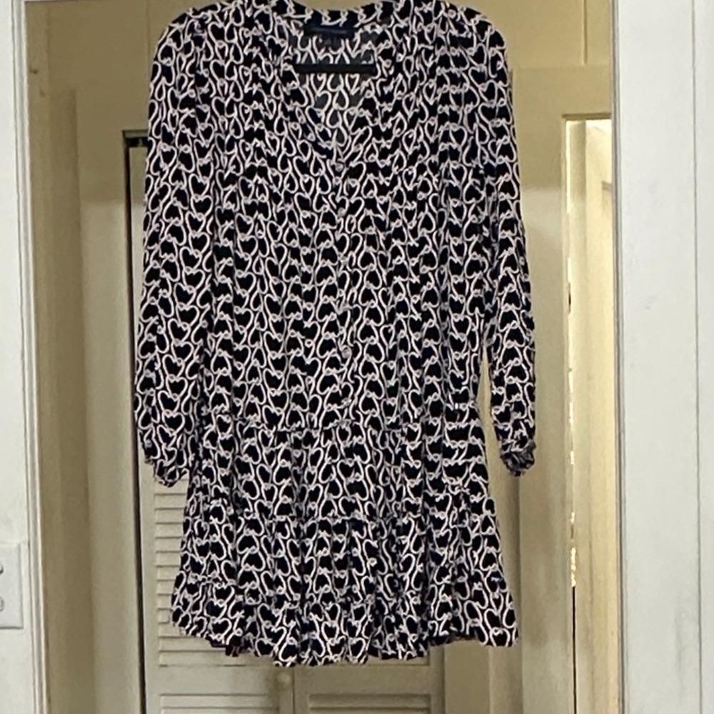 Tommy Hilfiger Navy and Pink Patterned Blouse